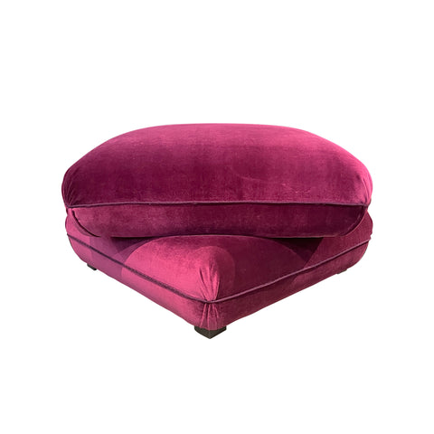 Floor Model | KRB Pillow Ottoman in Moss and Mulberry