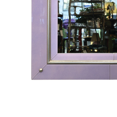 KRB Lilac Two-Tone Reverse Painted Glass and Silver Gilt Mirror
