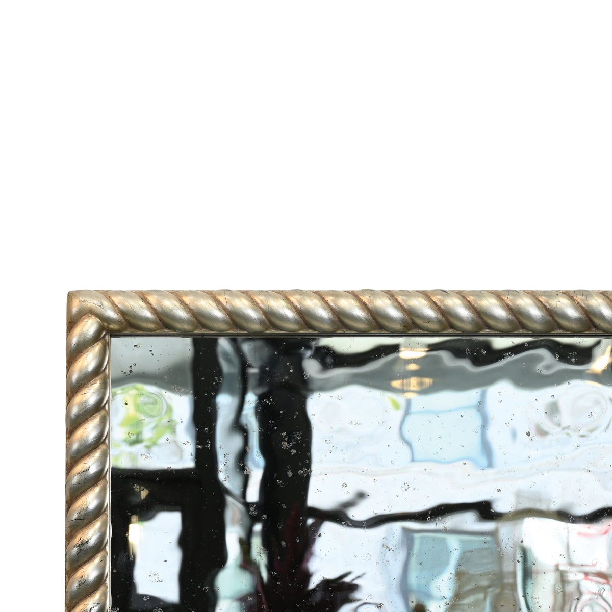 KRB Antique Silver Leaf Large Rope Trumeau Mirror