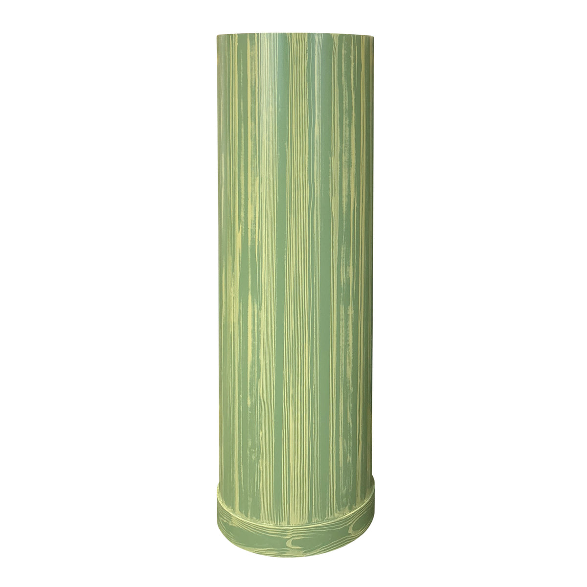 KRB Hand-Painted Round Pedestal in Fern Faux Bois