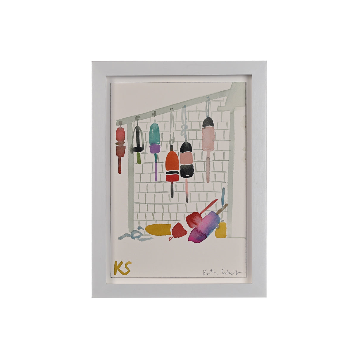 Kate Schelter, Buoys on Shingle Shack in GSHI, Maine