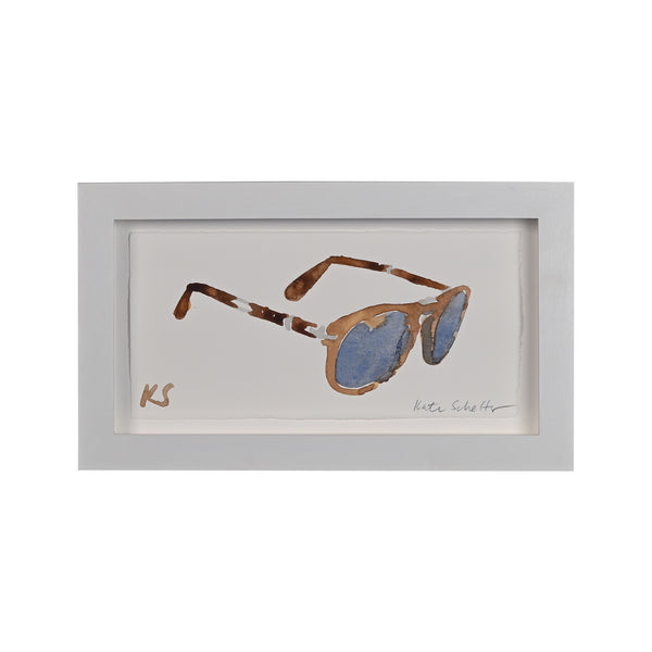 Kate Schelter, Persol Sunglasses in Tortoise with Blue Lense