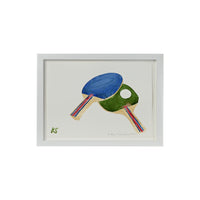 Kate Schelter, Ping Pong Paddles Blue Green Striped Handles