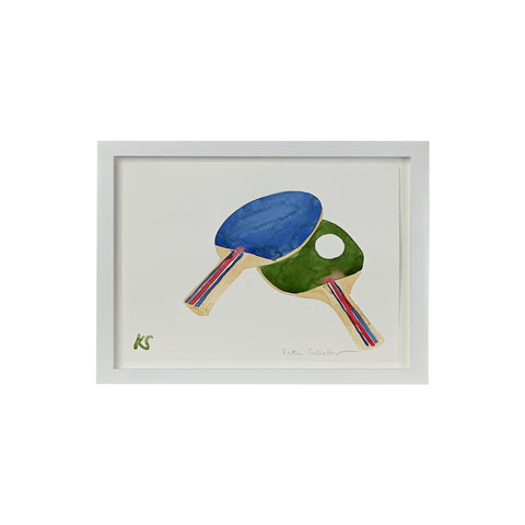 Kate Schelter, Ping Pong Paddles Blue Green Striped Handles