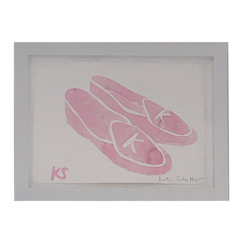 Kate Schelter, Pink Belgian Shoes with White Piping