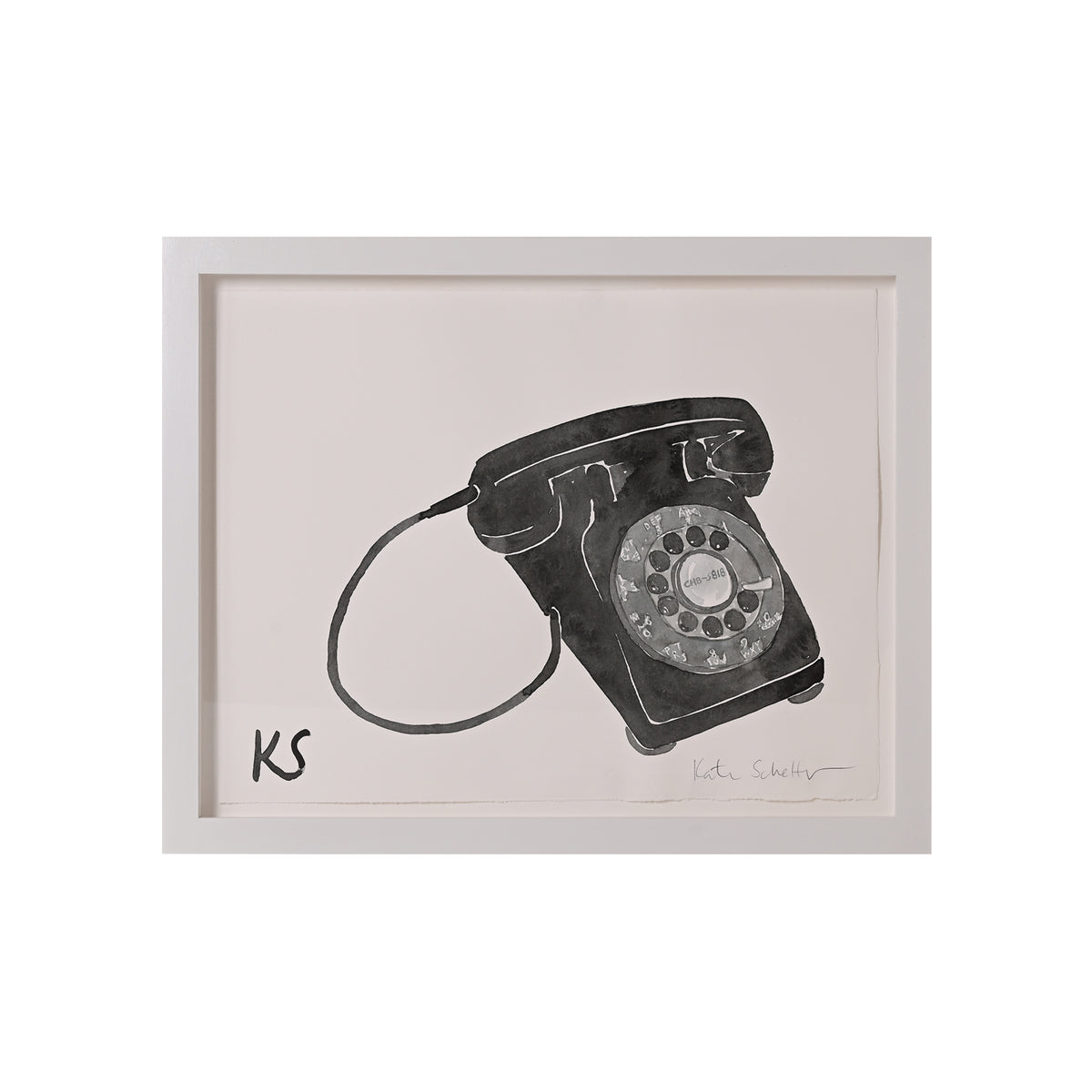 Kate Schelter, Rotary Dial Phone Black (Straight Cord)