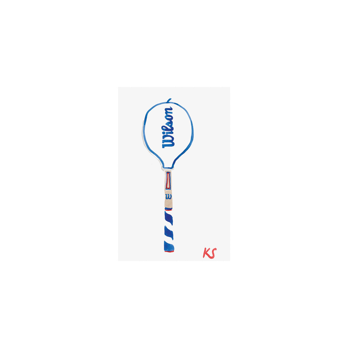 Kate Schelter, Wilson Wooden Racket Cover White Blue