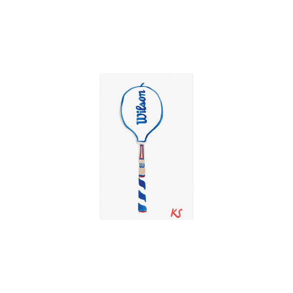 Kate Schelter, Wilson Wooden Racket Cover White Blue
