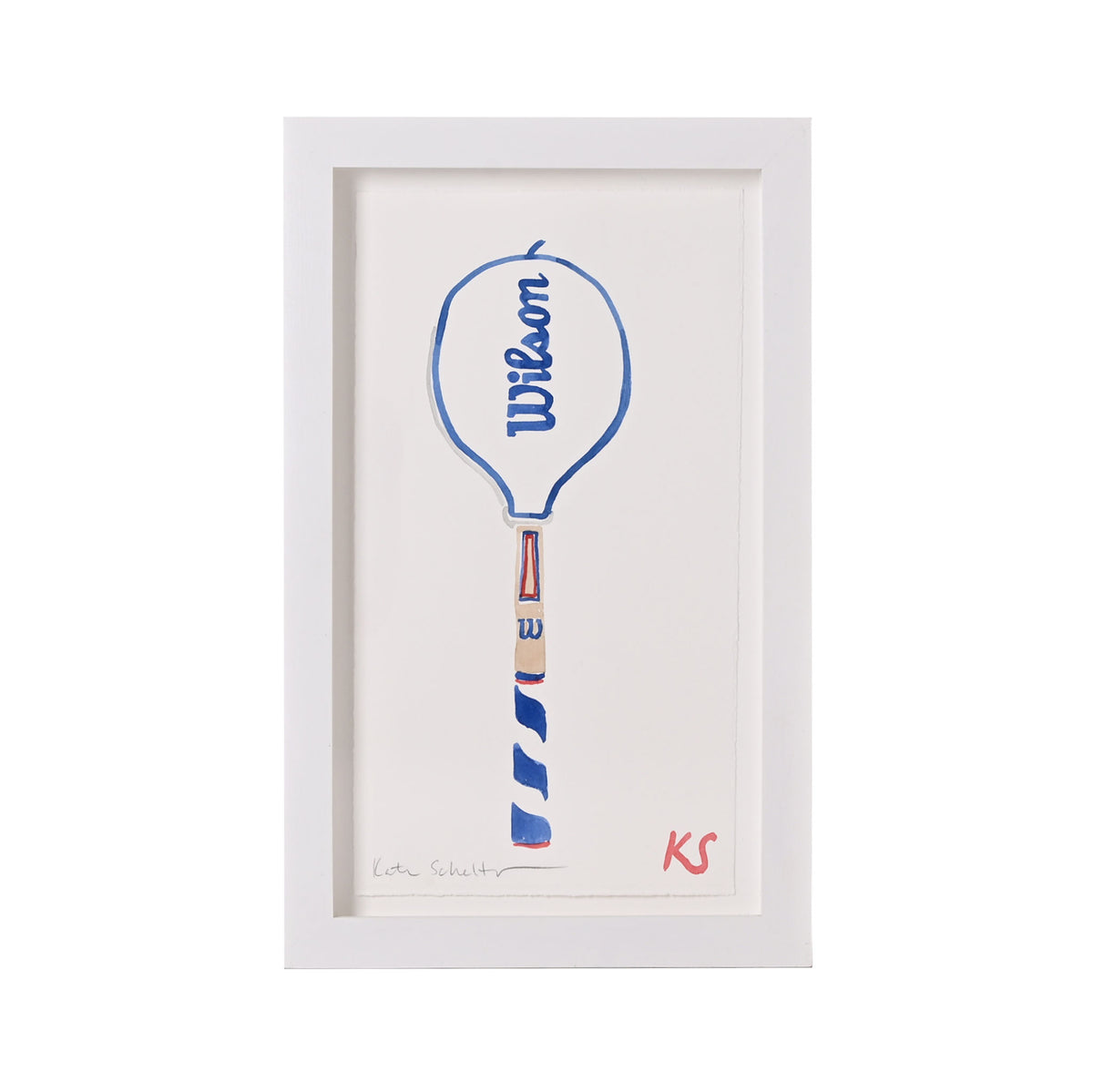 Kate Schelter, Wilson Wooden Racket Cover White Blue