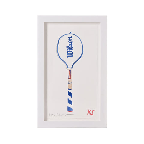 Kate Schelter, Wilson Wooden Racket Cover White Blue