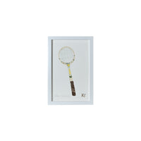 Kate Schelter, Wilson Wood Tennis Racquet Green Yellow "Chris Everet"