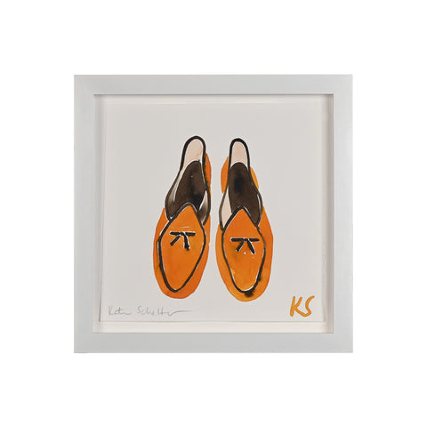 Kate Schelter, Yellow Belgian Shoes with Brown Piping