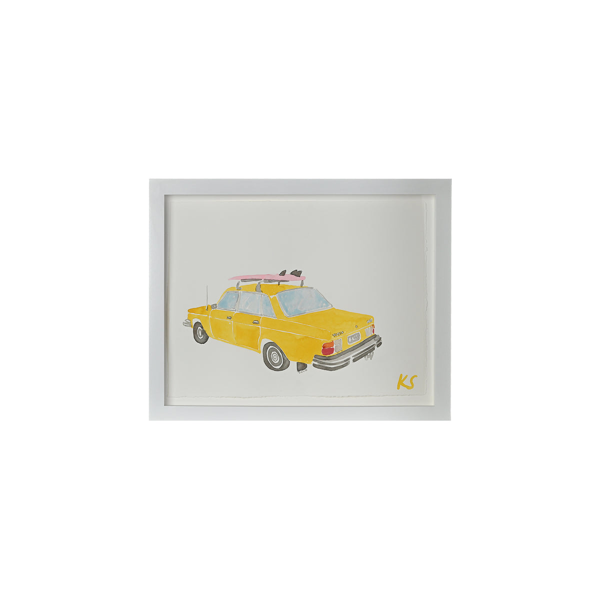 Kate Schelter, Volvo 240 Sedan Yellow Surfboard