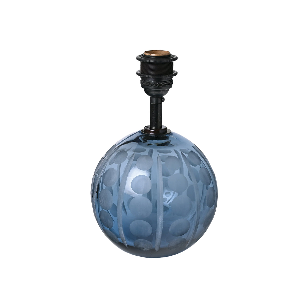 Crystal Ball Lamp in Smoke Blue with Splits and Olives