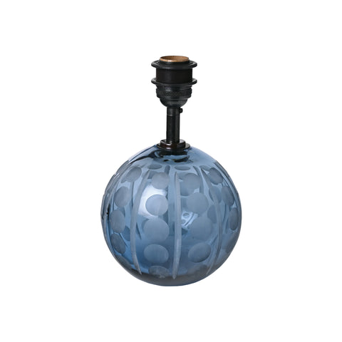 Crystal Ball Lamp in Smoke Blue with Splits and Olives