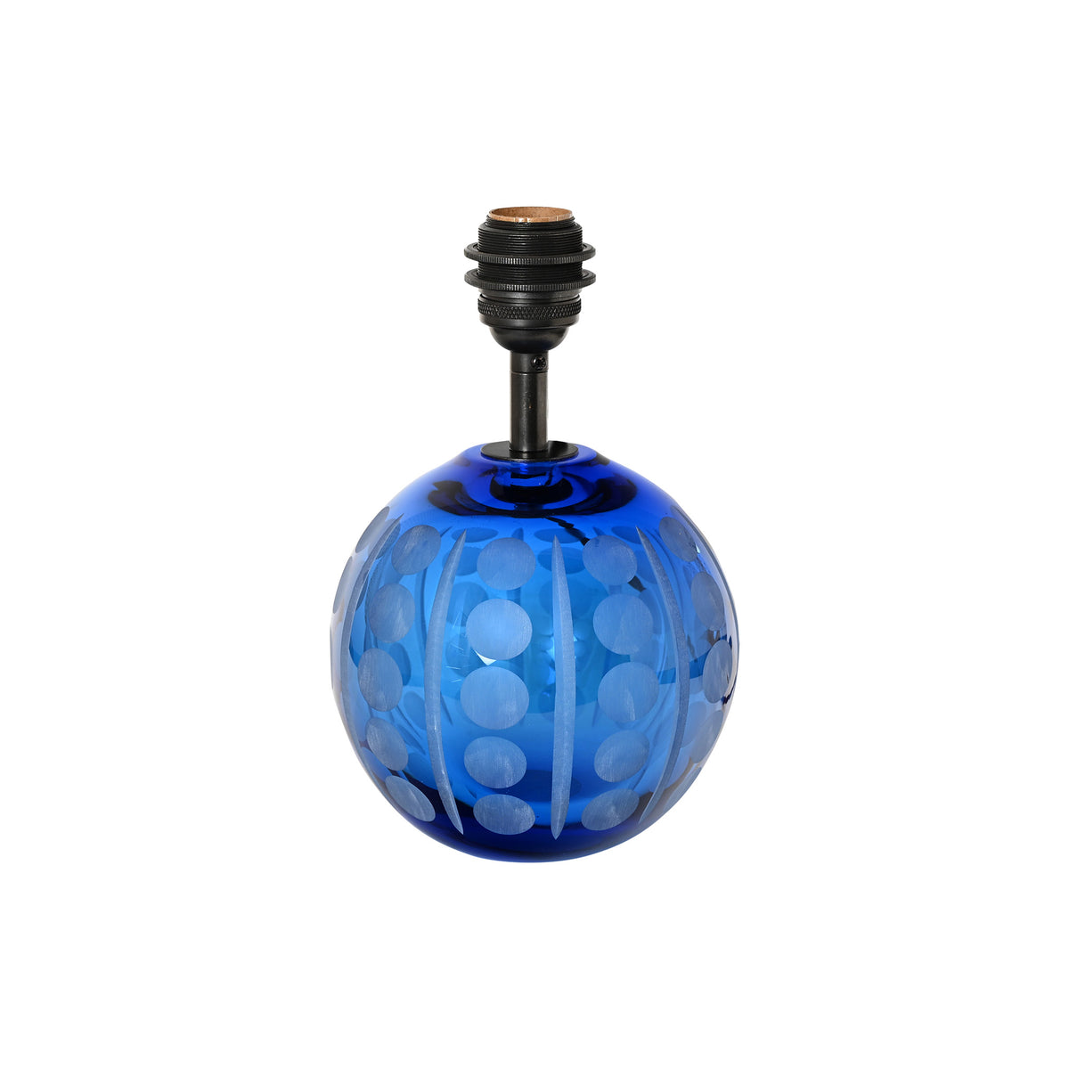 Crystal Ball Lamp in Cornflower Blue with Splits and Olives