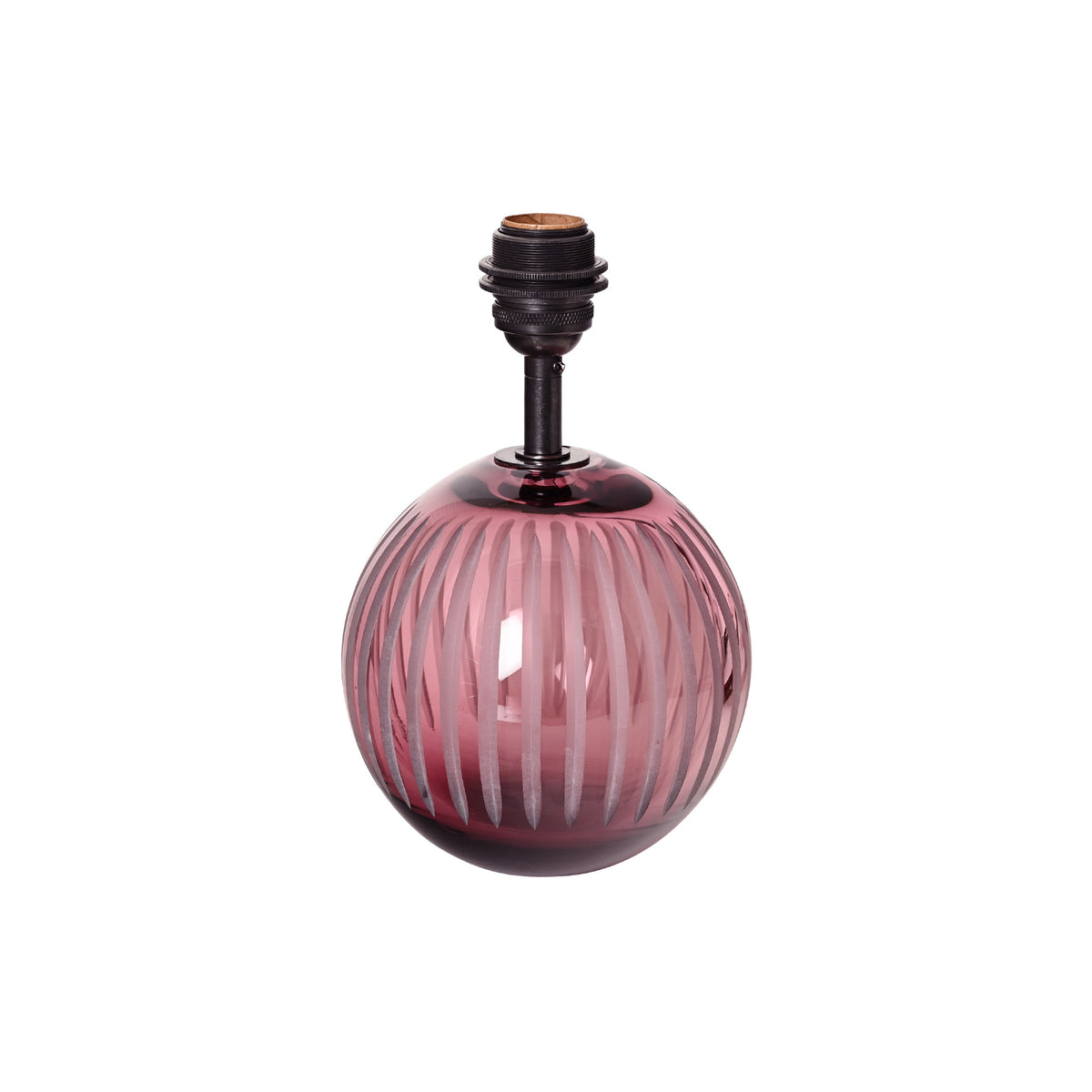 Crystal Ball Lamp in Amethyst with Split Cuts