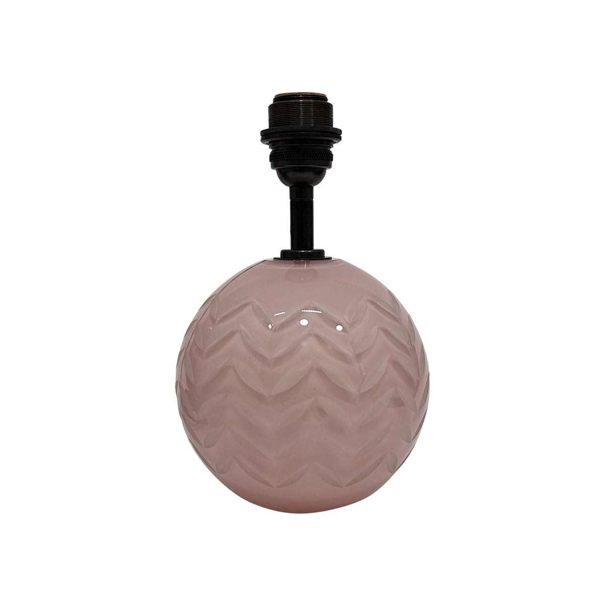 Crystal Ball Lamp in Rose with Chevron Cuts