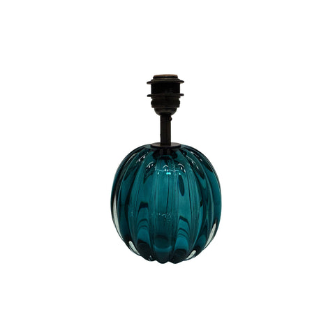 Hand-Blown Crystal Cantaloupe Lamp in Teal