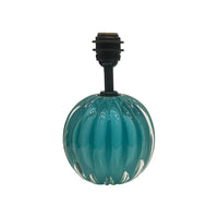Hand-Blown Crystal Cantaloupe Lamp in Wedgwood Blue
