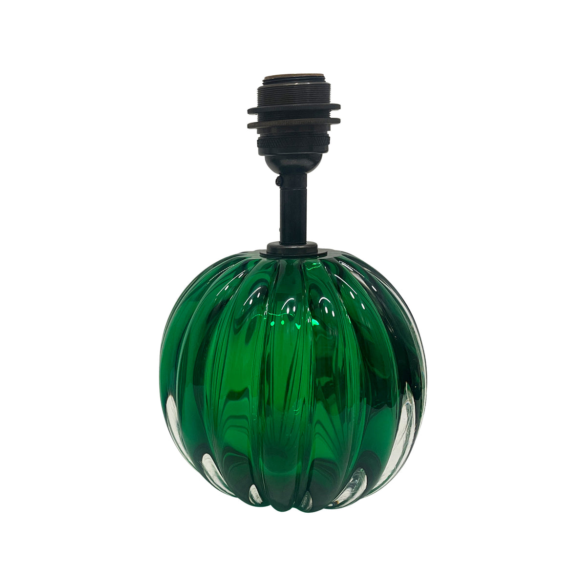 Hand-Blown Crystal Cantaloupe Lamp in Irish Green