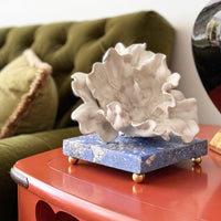Amy Mellen, Lapis Blue Scagliola Plinth with Ball Feet
