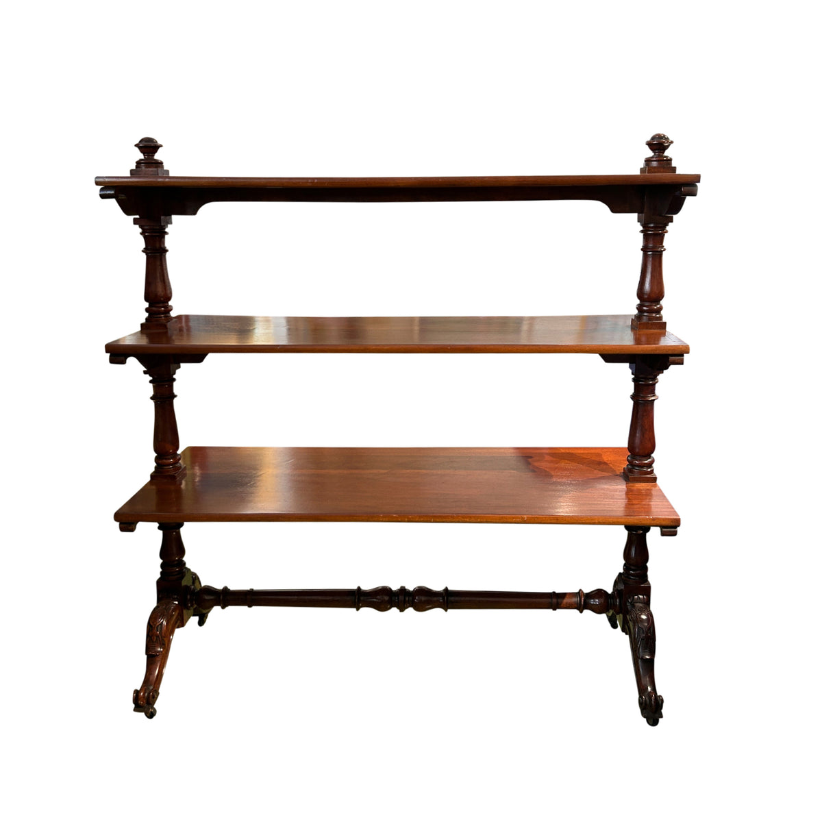 Large English Three-Tier Mahogany Etagere