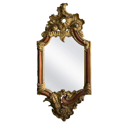 Large Portuguese Baroque Carved and Gilt Frame Mirror