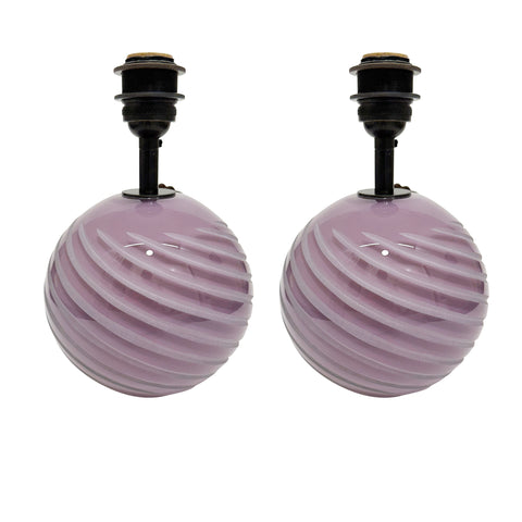 Crystal Ball Lamp with Spirals in Lilac