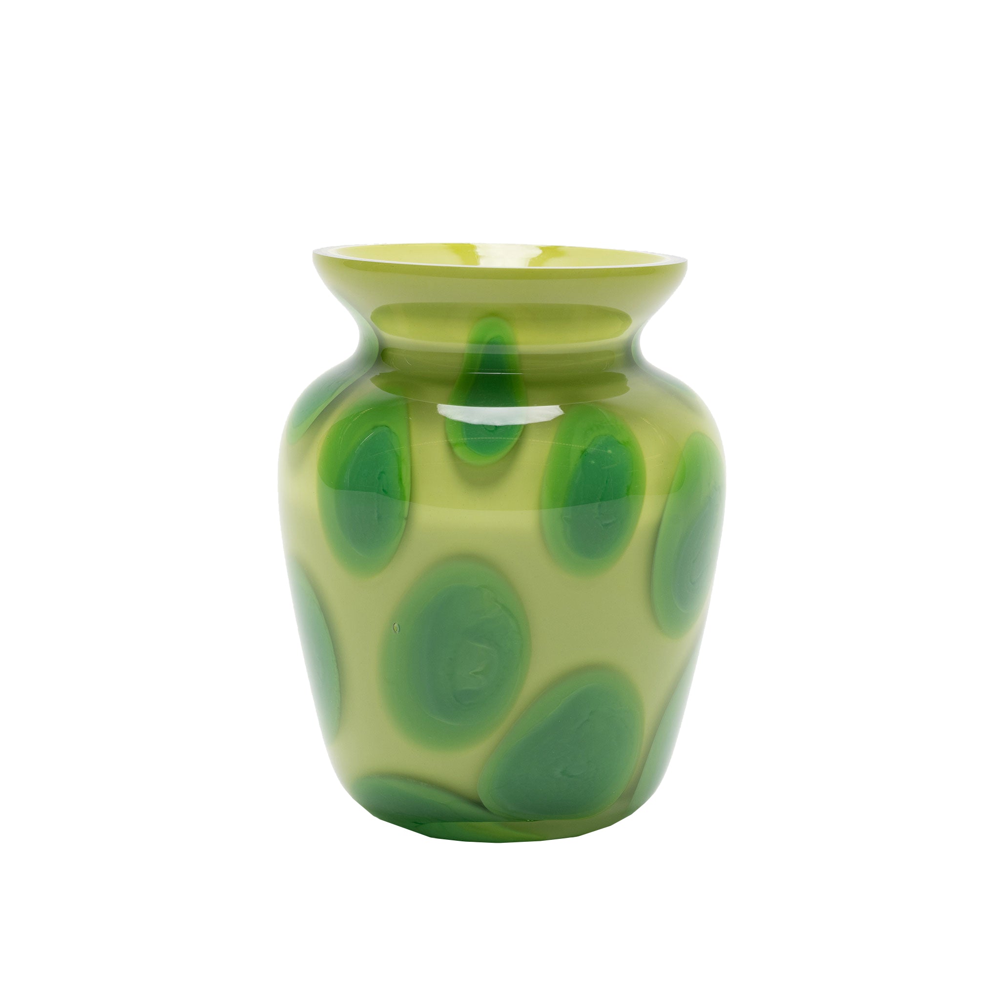 Lime Vase with Green Spots