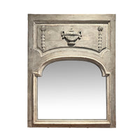 Louis XVI Gray Painted Oak Trumeau Mirror