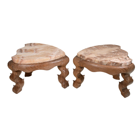 Pair of Arequipa Tables with Tecali Onyx Tops