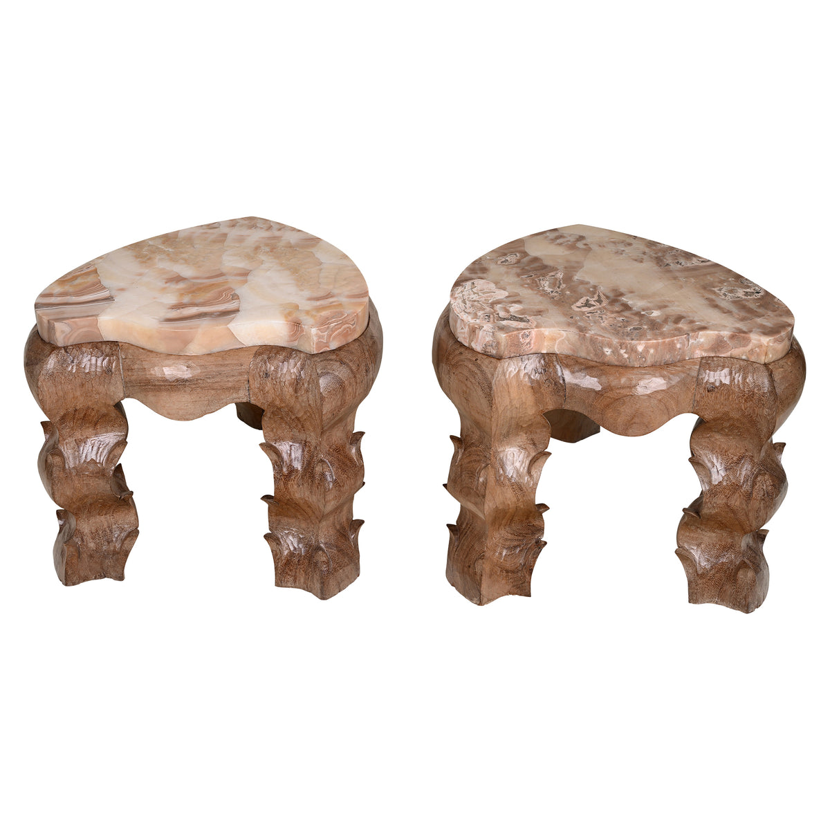 Pair of Arequipa Tables with Tecali Onyx Tops