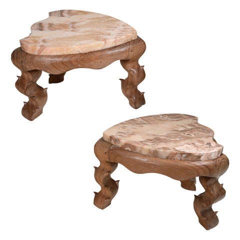 Pair of Arequipa Tables with Tecali Onyx Tops