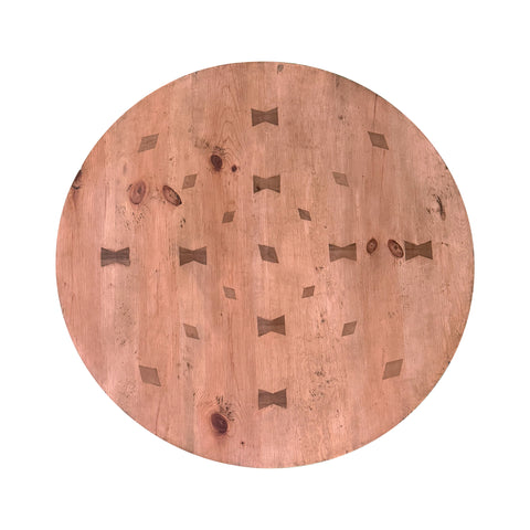 Round Painted Center Table with Silver Leaf and Ball and Claw Feet