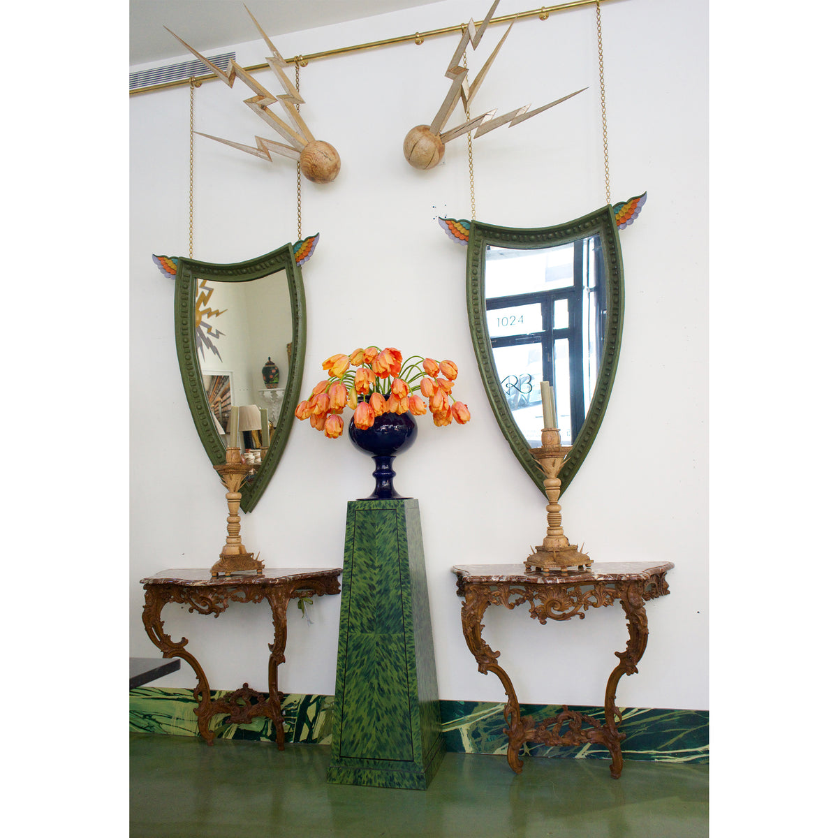 Pair of Ryusei Comets in Natural with Silver Leaf