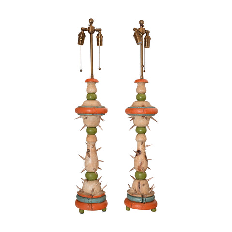 Pair of Fidelis Lamps in Multicolor