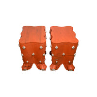 Pair of Mdina Tables in Temple Red with Silver Leaf