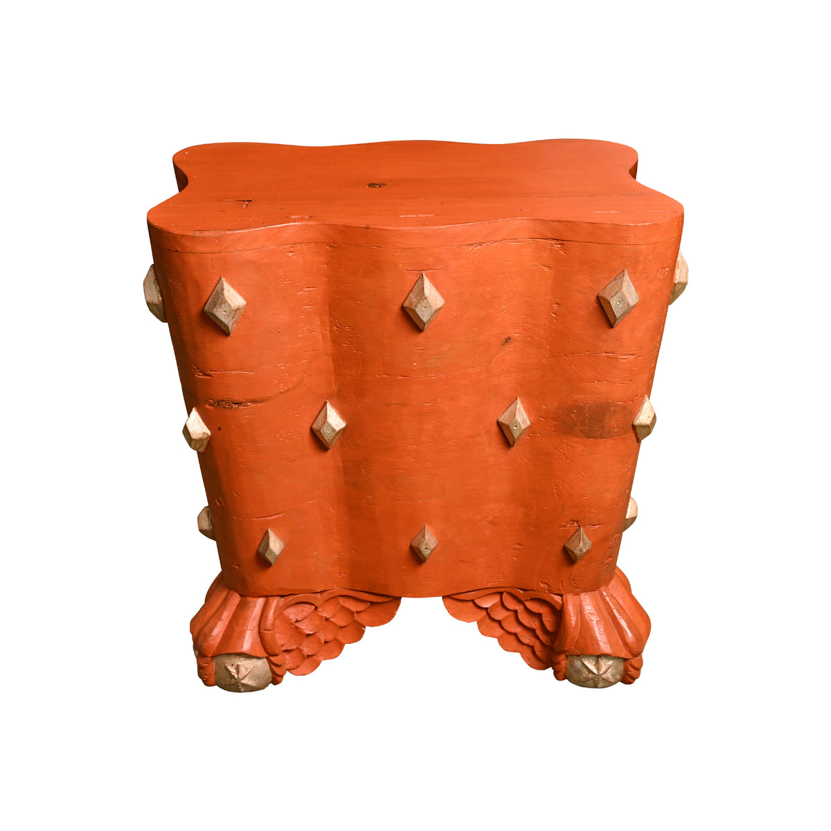 Pair of Mdina Tables in Temple Red with Gold Leaf