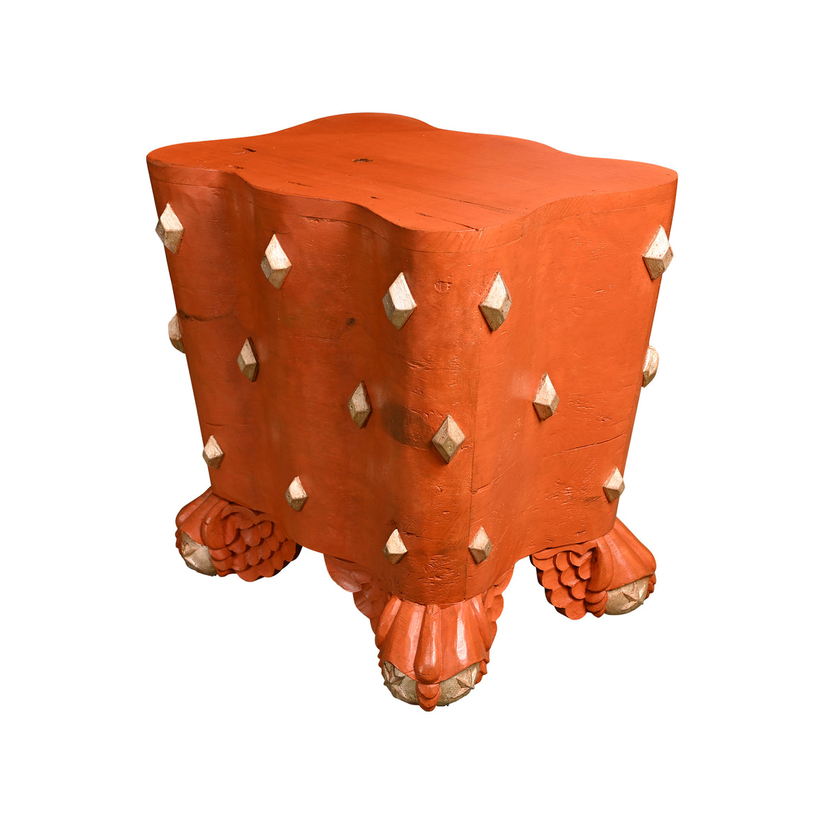 Pair of Mdina Tables in Temple Red with Gold Leaf