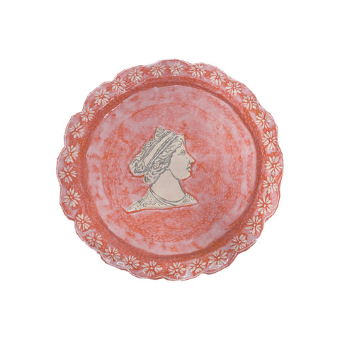 Mark Gagnon, Coral Papier Mache Plate with Female Bust