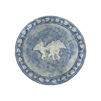 Mark Gagnon, Large Blue Papier Mache Plate with Three Cherubs