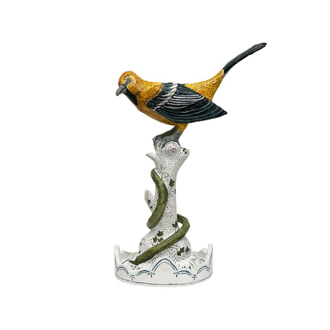 Mark Gagnon, Papier Mache Mockingbird on Tree Trunk with Vine