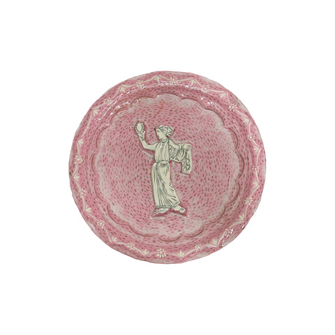 Mark Gagnon, Pink Papier Mache Plate with Lady Figure