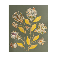 Marian McEvoy, Collage of 150-Year-Old Pressed Botanicals with Metallic Pen and Ink Leaves and Stems