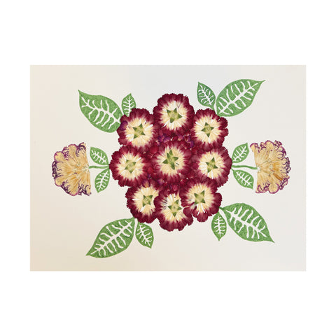 Marian McEvoy, Collage of Carnation Petals with Green Ink Leaves