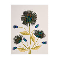 Marian McEvoy, Collage of Pen and Ink Leaves and Stems and Peacock Feathers