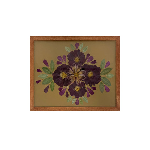 Marian McEvoy, Collage with Periwinkle Leaves, Zinnia and Gerbera Petals