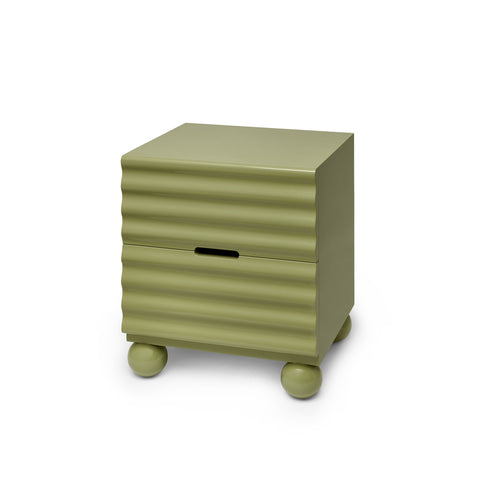 Wiggle Bedside Table in Sage Green