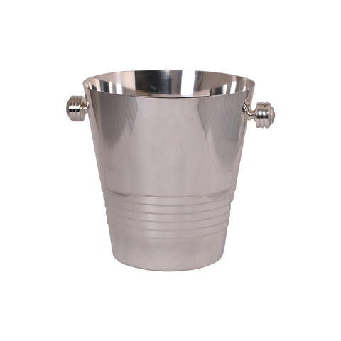 Vintage Champagne Bucket with French Deco Ribbed Base and Ribbed Knob Handles